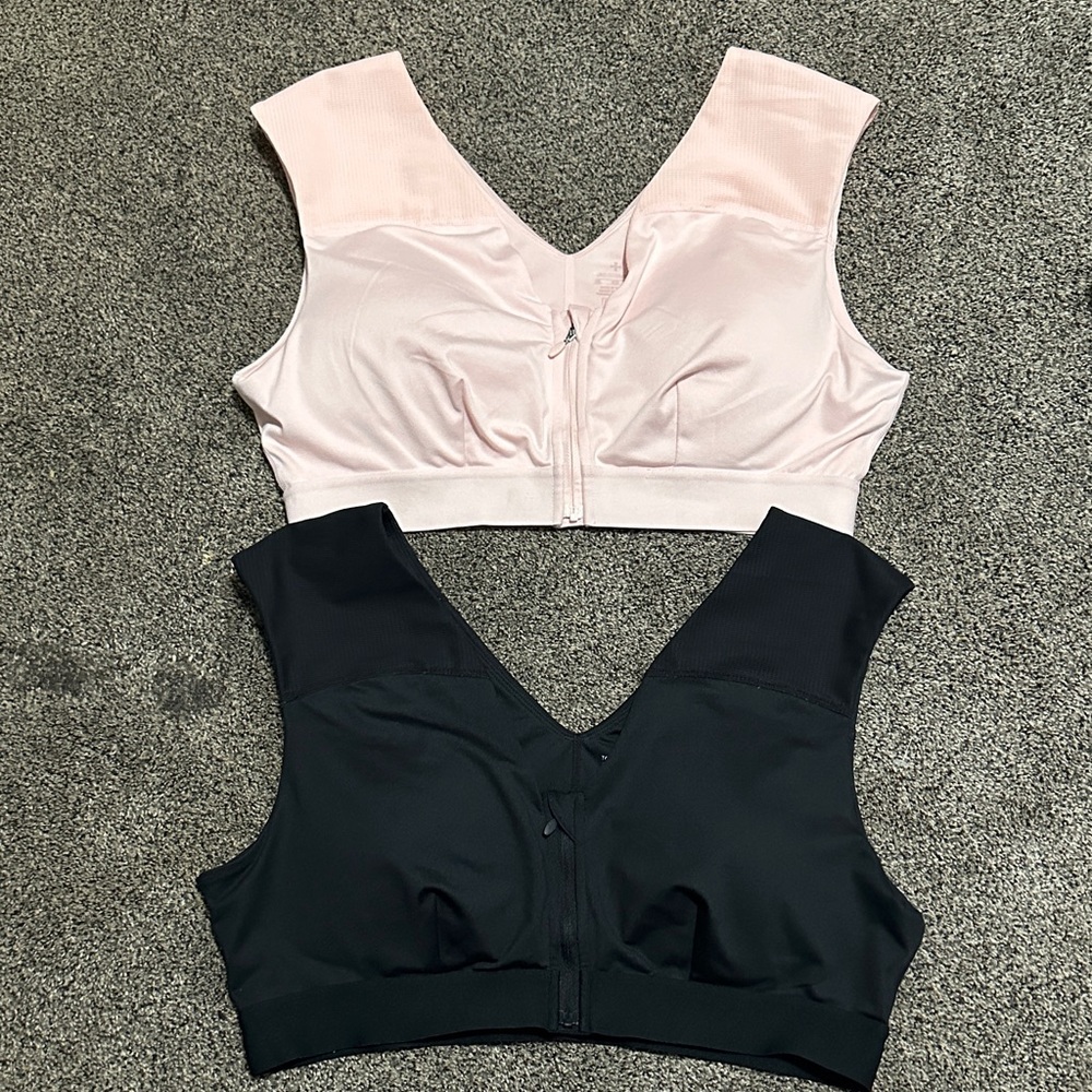 Tommie Copper Zip Up Zipper Shoulder Support Compression Bra. Set Of 2 Sz 2XL
